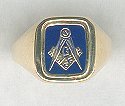 MASRG MASONIC ENAMEL SWIVEL RING WITH G