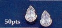 XME11770 18K.White Gold Pear Shape Studs
